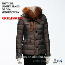 Femmes Bomber Outdoor Luxury Raccoon Fur Winter Down Jacket